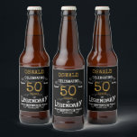 Etiqueta Para Botella De Cerveza 50.º cumpleaños Black Gold Legendary Funny<br><div class="desc">Una etiqueta personalizada y elegante para botellas de cerveza que es fácil de personalizar para esa fiesta especial de cumpleaños.</div>
