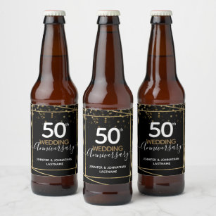 Etiqueta Para Botella De Cerveza 50° Aniversario del Favor de la Frontera de Oro