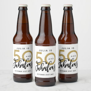 Etiqueta Para Botella De Cerveza 50 y fabulosa etiqueta de fiesta de cumpleaños