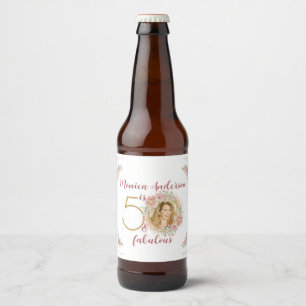 Etiqueta Para Botella De Cerveza 50 y fabuloso nombre de Purpurina de fiesta de cum