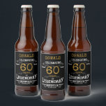 Etiqueta Para Botella De Cerveza 60.º cumpleaños Black Gold Legendary Funny<br><div class="desc">Una etiqueta personalizada y elegante para botellas de cerveza que es fácil de personalizar para esa fiesta especial de cumpleaños.</div>