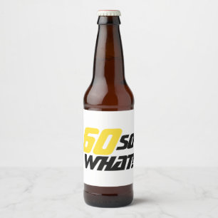 Etiqueta Para Botella De Cerveza 60.º cumpleaños divertido blanco y negro