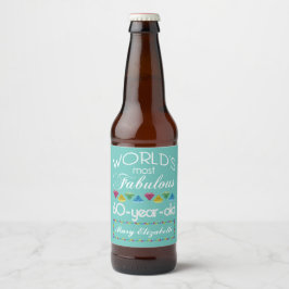 Etiqueta Para Botella De Cerveza 60.º Cumpleaños La Gema Más Colorida Más Fabulosa