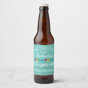 Etiqueta Para Botella De Cerveza 60.º Cumpleaños La Gema Más Colorida Más Fabulosa