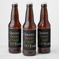 60 Años de Golf Saludos Cerveza Fiesta de Oro Negr