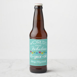 Etiqueta Para Botella De Cerveza 65.º Cumpleaños La Gema Más Colorida Más Fabulosa