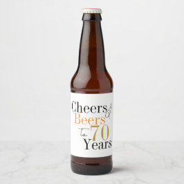 Etiqueta Para Botella De Cerveza 70.ª Alegría y cervezas Fiesta mínimo