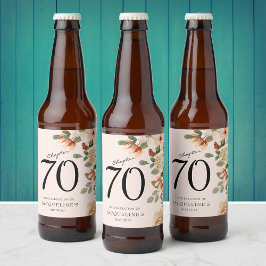 Etiqueta Para Botella De Cerveza 70.ª Vintage Floral