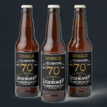 Etiqueta Para Botella De Cerveza 70.º cumpleaños Black Gold Legendary Funny<br><div class="desc">Una etiqueta personalizada y elegante para botellas de cerveza que es fácil de personalizar para esa fiesta especial de cumpleaños.</div>
