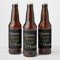 70.º cumpleaños Cheers Beers Golf Black Gold Fiest