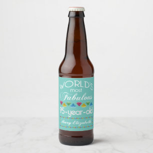 Etiqueta Para Botella De Cerveza 95.º cumpleaños La Gema más colorida más fabulosa