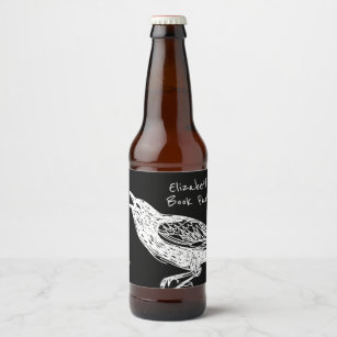 Etiqueta Para Botella De Cerveza A mano, cuervo