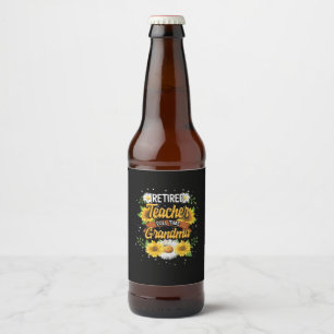 Etiqueta Para Botella De Cerveza Abuela Jubilada Profesora a Tiempo Completo Jubila