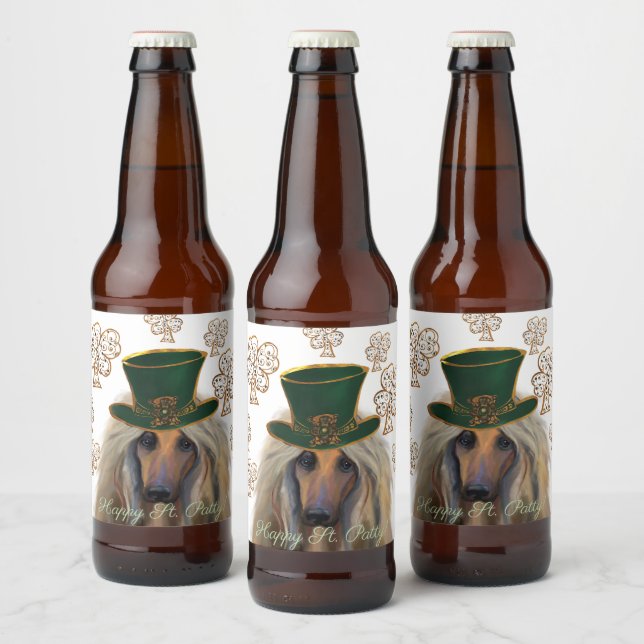 ETIQUETA PARA BOTELLA DE CERVEZA AFGHAN HOUND (Botellas)