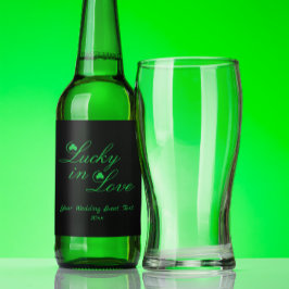 Etiqueta Para Botella De Cerveza Afortunado en el amor