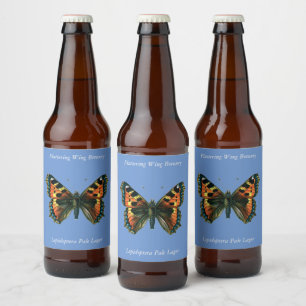 Etiqueta Para Botella De Cerveza Aglais urticae - La mariposa del pequeño Tortoises