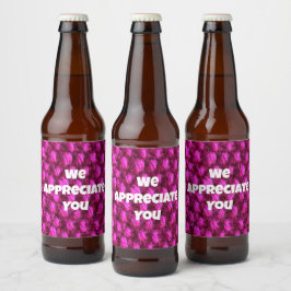 Etiqueta Para Botella De Cerveza Agradecimiento a clientes y empleados con hilo ros