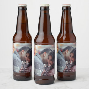 Etiqueta Para Botella De Cerveza Agradecimiento Boda Foto Moderna