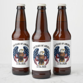 Etiqueta Para Botella De Cerveza Águila Americana Patriótica 250 Años 1776-2026