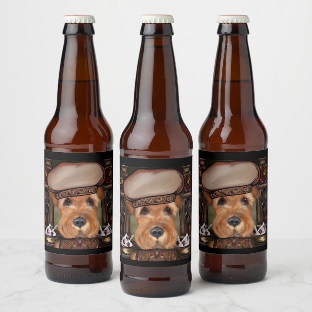 ETIQUETA PARA BOTELLA DE CERVEZA AIREDALE TERRIER (Botellas)
