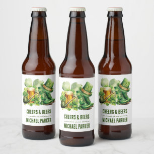 Etiqueta Para Botella De Cerveza Alegres cumpleaños San Patricio