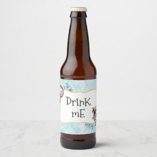 Etiqueta Para Botella De Cerveza Alicia vintage en el país de las maravillas me beb