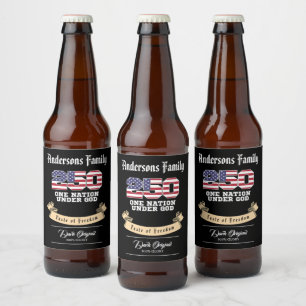 Etiqueta Para Botella De Cerveza América 250 Años 250 Aniversario Independencia