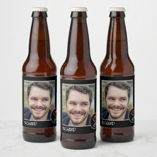Etiqueta Para Botella De Cerveza Amo a mi hermano, foto Personalizado - Personaliza