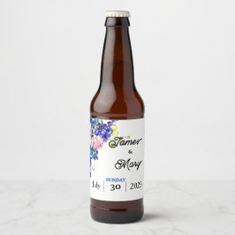 Etiqueta Para Botella De Cerveza Amor azul