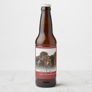 Etiqueta Para Botella De Cerveza Amor Minimalista Moderno   Foto Día de San Valentí