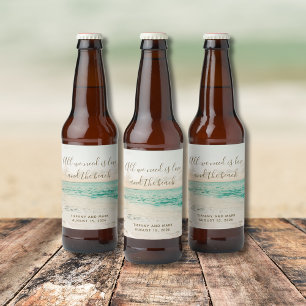 Etiqueta Para Botella De Cerveza Amor y la Playa Boda Costera