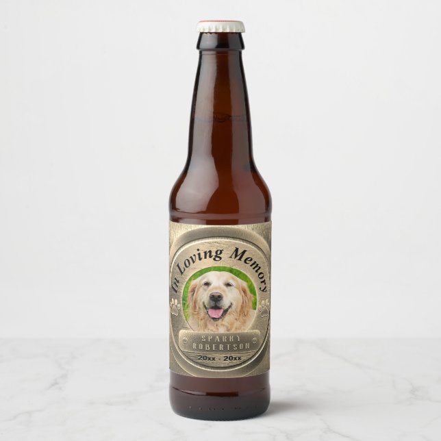 Etiqueta Para Botella De Cerveza Añadir monumento al Mascota fotográfico (Anverso)