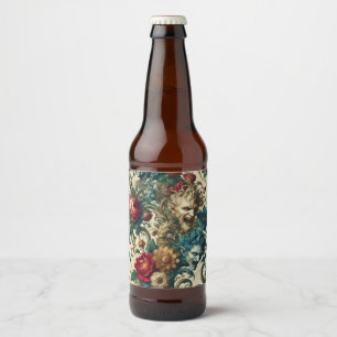 Etiqueta Para Botella De Cerveza Anarquía Arcana - Pilar floral gótico
