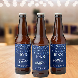 Etiqueta Para Botella De Cerveza Años de la fiesta de cumpleaños de la armada azul 