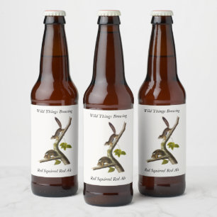 Etiqueta Para Botella De Cerveza ardilla roja estadounidense (colombiana de Richard
