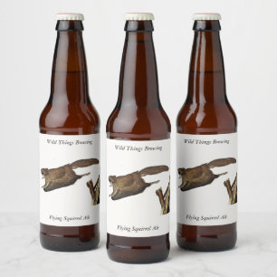 Etiqueta Para Botella De Cerveza ardilla voladora común o meridional, o Assapan
