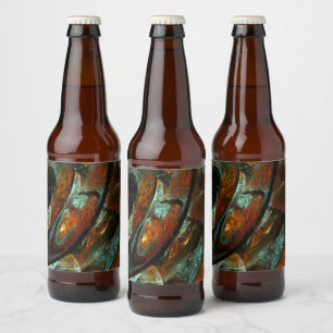 Etiqueta Para Botella De Cerveza Arte abstracto de división de tiempo