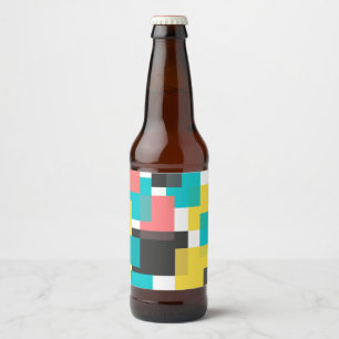 Etiqueta Para Botella De Cerveza Arte de formas geométricas, coloridas, frescas, mo