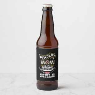 Etiqueta Para Botella De Cerveza Arte de madre Madre orgullosa de dos chicas incr