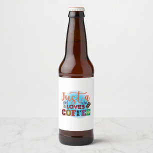 Etiqueta Para Botella De Cerveza Arte del Café Solo Una Chica Que Ama el Café