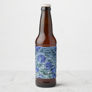 Etiqueta Para Botella De Cerveza Arte digital de fondo abstracto de acuarela azul