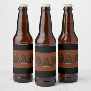 Etiqueta Para Botella De Cerveza Aspecto de cuero estampado DAD