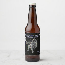 Etiqueta Para Botella De Cerveza Astronauta espacial graciosa personalizar perdida 
