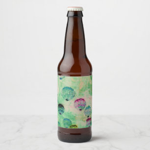 Etiqueta Para Botella De Cerveza Ataques de pincel redondo de arte digital, rústico