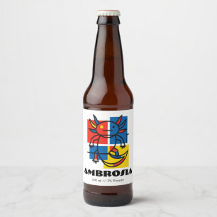 Etiqueta Para Botella De Cerveza Axolote abstracto Mondrian neotenia minimalista re