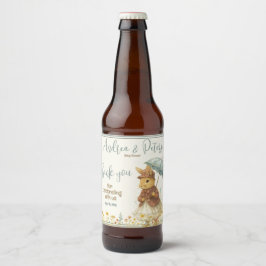 Etiqueta Para Botella De Cerveza Baby Shower de conejo pequeño para Chica