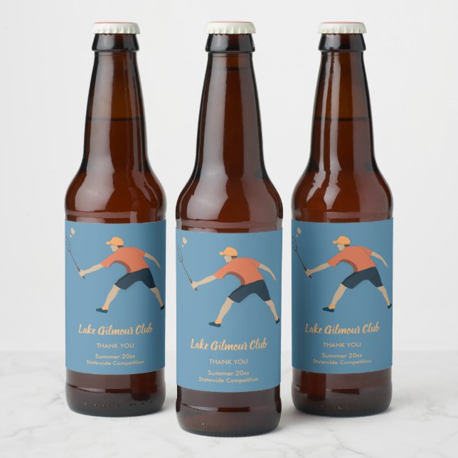 Etiqueta Para Botella De Cerveza Badminton (Botellas)