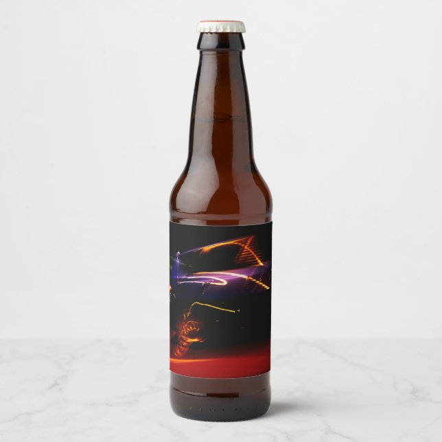 Etiqueta Para Botella De Cerveza baile de coche morado (Anverso)