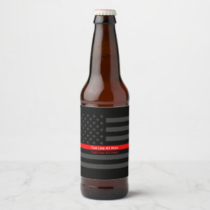 Etiqueta Para Botella De Cerveza Bandera de EE. UU. Línea Roja Fina Simbólica Tu Te