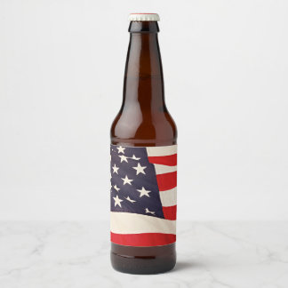 Etiqueta Para Botella De Cerveza Bandera de Estados Unidos